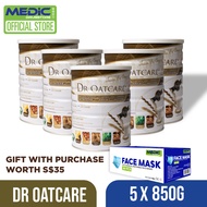 [Bundle of 5] Dr Oatcare Multigrain Drink Tin 850g - Free Medic Drugstore 3Ply Surgical Disposable Face Mask 50 PCS (Ear Loop) x 1 Worth S$35