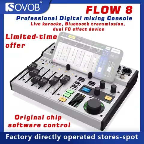 Flow 8 8 Input Professional Digital mixing Console, Dual FX Effects, Audio Processor with Bluetooth 