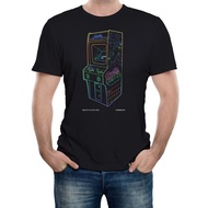 Mens 1 Up Neon Retro Arcade Machine T-Shirt Classic Retro Video Games 80S Gaming