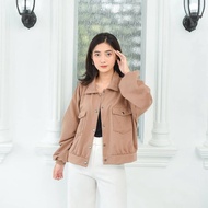 Olin jaker outerwear Wanita jacket button long sleeve fashion teenagers