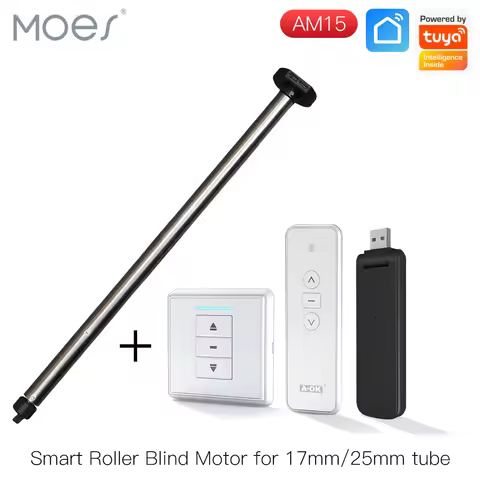 New Automatic AM15 Tubular Roller Blind Motor for 17/25mm Tube Motorized Electric Blind Shade RF433
