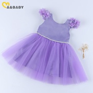 ZZOOI Ma&Baby 6M-6Y Princess Kid Baby Girls Dress Purple Flower Tulle Tutu Party Birthday Wedding Dr