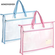 NONEDYODYE9I Mesh Art Bag, Mesh PVC Multifunctional A3 Project Bag,  Waterproof Large Capacity Thick