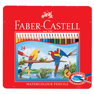 水性色鉛筆／紅色精緻鐵盒裝（24色組）【Faber Castell】 (新品)