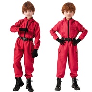 Squid Game Costume Jumpsuit With Polyester Material For Halloween Kids Cosplay