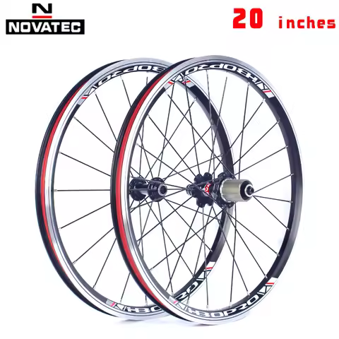 Novatec-Folding Bicycle Wheelset Aluminum Alloy Wheels V Brake 4bearing7-11Speed 20 Inch A271F372SB 