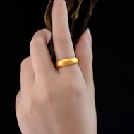 Antique Gold Ring Couple Matte Band Engagement Simulation 999 Gold Non-Fading Men Women Fashion Jewe