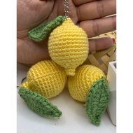 Lemon crochet keychain/ Lemon keychain / Crochet keychain / Fruits Keychain