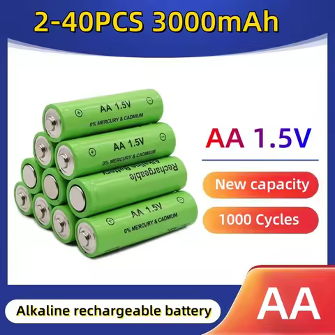 2-40PCS AA Battery 3000mAh Rechargeable Battery NI-MH 1.5V AA Battery for Clocks Mice Computers Toys
