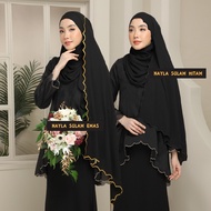 [NAYLA VEIL BLACK] PREMIUM Selendang Nikah, Selendang Sulam, Veil Black, Shawl Sulam Biku, Veil sula