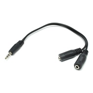Overfly Splitter Audio Cable 3.5mm Male to Dual 3.5mm Female Adapter HiFi 24cm - AV111 - Black
