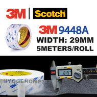 3M 9448A Double Sided Tape Thin Tearable Tissue Non Woven Strong Easy Removal Original Scotch 3Meter