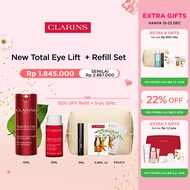 [Clarins Set] Total Eye Lift 15ml (Krim Mata) + Refill Set Gratis 5 Hadiah - krim mata (eye cream) a