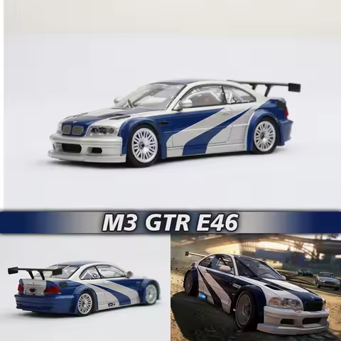 DCM In Stock 1:64 M3 GTR E46 Game Protagonist Alloy Diorama Car Model Collection Miniature Carros To