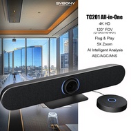 Svbony TC201 4K AI Meeting Camera 360° Mic | All-in-One | Plug & Play Auto-Tracking for Zoom/Teams