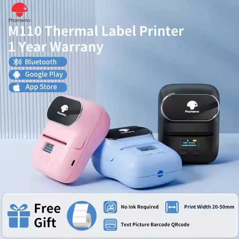 Phomemo M110 Label Makers Barcode Label Printer Bluetooth Portable Thermal Printer for Small Busines