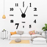 3D Mirror DIY Large Wall Clock ,DIY Wall Clock  3D Mirror Sticker Metal,  Roman Numerals Big Clock