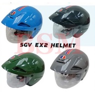 100% ORIGINAL SGV EX2 HELMET ( SIZE 60CM ) " BLACK/ BLUE/ GREY/ GRREN " HELMET VISOR " TINTED/ RAINB