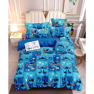STITCH BLUE 3 in 1 Full Garter Bedsheet with 2 pillowcase Canadian Cotton