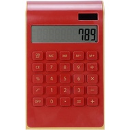 Portable 10 Digits Calculator Tilted LCD Display Ultra Thin Solar Power Calculator for Home Office B