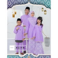 Set Family Kurung Aliya Lilac Baju Kurung Moden Ibu Anak Set Sedondon Baju Raya by RAFFA