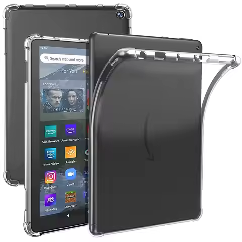 Tablet Case for Fire HD 10/Fire HD 10 Plus 2021 (10.1 inch) TPU Ultra Slim Reinforced Corners Clear 