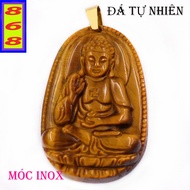 [HCM]Mặt dây chuyền Phật A Di Đà đá mắt hổ 3.6cm - Phật bản mệnh tuổi Tuất Hợi - Mặt size nhỏ - Tặng