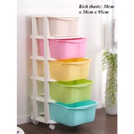 5-tier multi-colored plastic cabinet, 5-compartment multi-colored multi-compartment storage cabinet