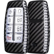 Key Fob Cover Compatible with Genesis,Carbon Fiber Car Key Case Protector Compatible for G70 G80 G90