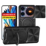 For ZTE Nubia Music 4G Case Armor Slide Camera Ring Stand Protection Phone Cover Capa for Nubia Musi