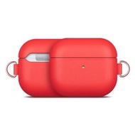 Wit's - 蘋果Airpod Pro 無線藍牙耳機充電盒保護套 牛皮, 紅色