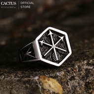 Nhẫn lục giác họa tiết mũi tên phong cách retro cá tính thép titan không gỉ - Cactus Accessories