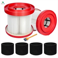 2Pack 49-90-1900 HEPA Filter for  Cordless  Vacuum 0780-20 0880-20,with 4 Foam Sleeve Filters&1 Brus