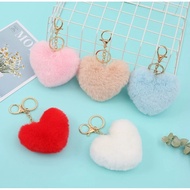 Cute keychain soft fake rabbit fur fluffy keychain fluffy fashionable cute handbag accessory bag pen