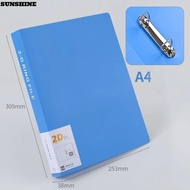SUNSHINE Transparent Folder, 2 Holes D-shaped Binder File Folder, Plastic Office Document Lever Arch
