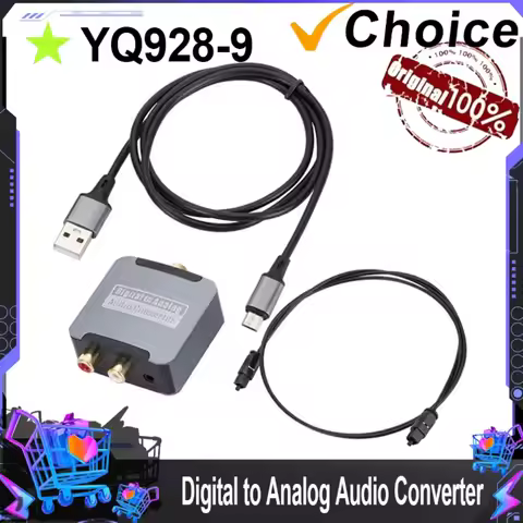 Digital to Analog Audio Converter 192KHz Digital SPDIF Optical to Analog L/R RCA Converter Toslink O