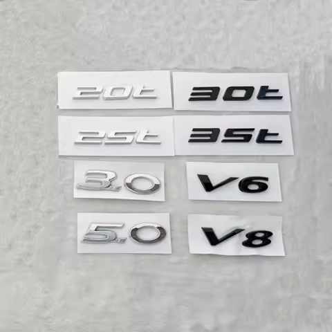 Emblema de letras cromado negro brillante ABS 3,0 5,0 V6 V8 20T 25T 30T 35T para Jaguar XJ F-TYPE F-