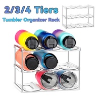 Tumbler Organizer Rack Kitchen Storage 2/3/4 Tiers Water Bottle Organiser Stackable Bottle Rack for 