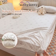 SunnySunny Premium Wash Cotton Printed Fitted Bedsheet Soft skin-friendly Mattress Cover - Single/Qu