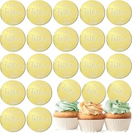 20 Pcs Happy Father's Day Cupcake Topper Acrylic Cake Toppers Father's Day Cake Disc Round Mirror En