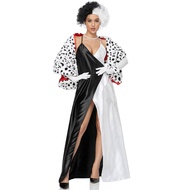 Women's Halloween Costume M-XL Halloween Cruella Dalmatian cosplay play costume performance uniform 