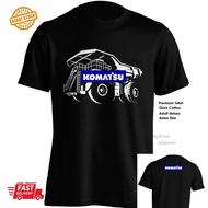 Komatsu Construction Mining Lorry Excavator Baju Tshirt Microfiber