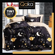 CADAR KARTUN 5D (7IN1) SET WITH COMFORTER 100% COTTON BEDSHEET QUEEN & KING PREMIUM QUALITY