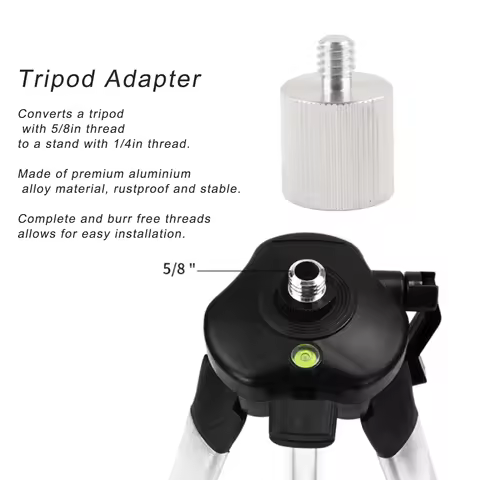 Laser Leveller Tripod Adapter Conversion Connector 5/8in to 1/4in Bracket Accessory Laser Leveller A