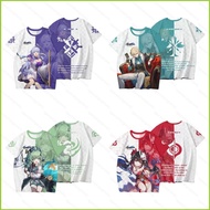 PS2 Honkai Star Rail Robin Sparkle Aventurine HuoHuo Cosplay 3D Design Summer T-Shirt
