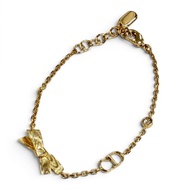 全新 ★ DIOR B3335 WOMCY CD 蝴蝶結手鍊，現款，總長 17 厘米，CDRIBON水鑽手鍊，金色，女士款，帶盒子和防塵袋。