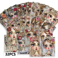 32pcs Vintage Newspaper-Style Postcards, Thick Cardstock, HD Print, Bedroom Decor & Gifts
