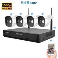 Srihome 4-Channel NVR Wireless Security System 1080P FHD WiFi IP Camera CCTV (4 Pcs) NVS002E-IPC029E