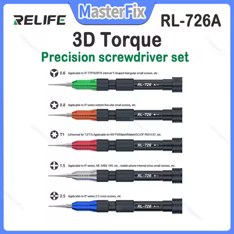Relife RL-726A 3D Torque Precision Screwdriver Set Non-slip Handle for Mobile Phones Tablets Compute