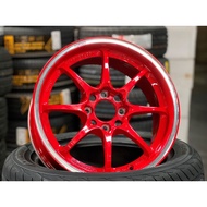 New 15x7J AOW CE28 Flow Formed Rim (set of 4) Gloss Red 4x100 for Myvi Bezza Axia City